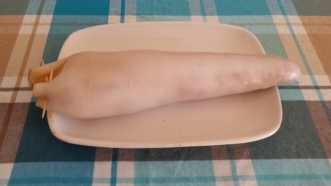 Stuffed squid, ready to cook.