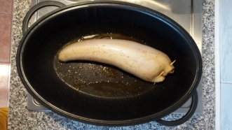 Browning on the stove before it goes in the oven.